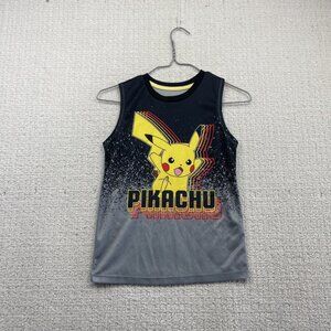 Pokemon Pikachu Boys Basketball Jersey Tank Top Youth Size M Black / Yellow
